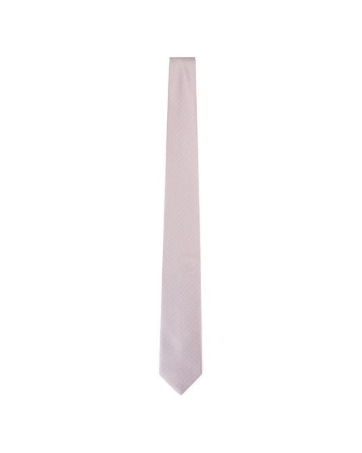 Brioni White Polka Dot Tie for men