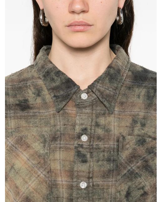 R13 Natural Plaid Chest-Pocket Shirt
