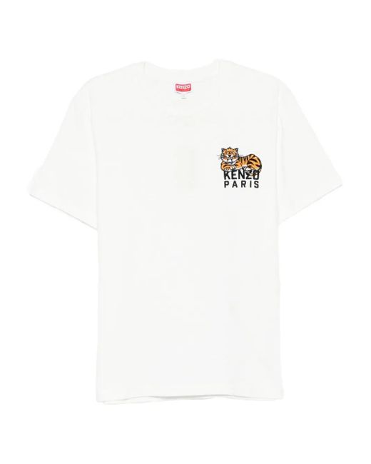 T-Shirt Happy Tiger En Coton KENZO pour homme en coloris White