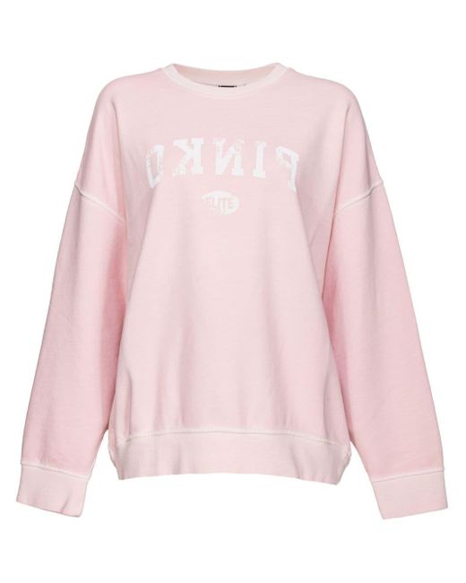 Pinko Pink Macarons Cotton Sweatshirt