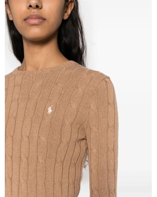 Polo Ralph Lauren Brown Polo-Pony-Motif Cotton Jumper