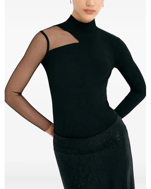 MARCELLA Black Ysabel Mock-Neck Top