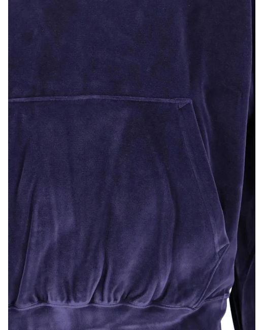 Needles Blue Logo-Embroidered Striped Hoodie for men