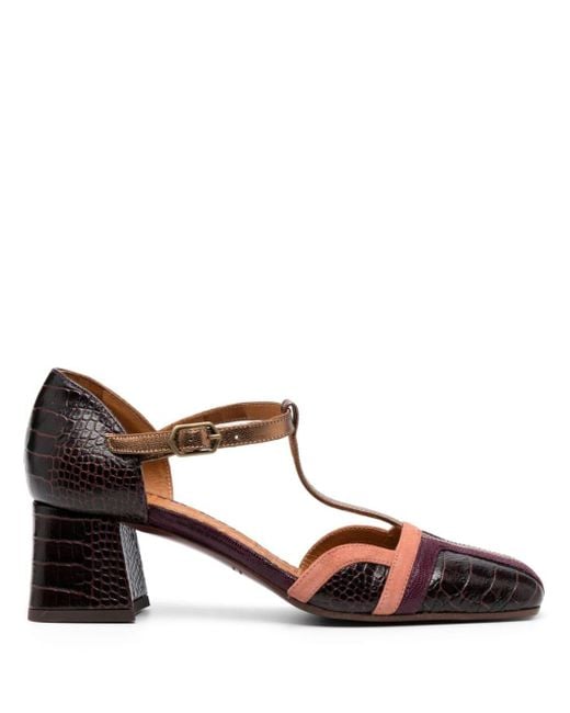 Chie Mihara Volai Colour-block 60mm Leather Pumps in Brown | Lyst Canada