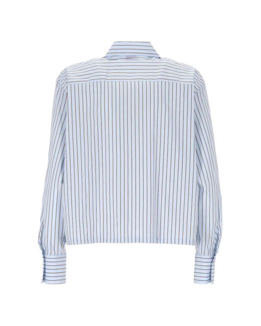 Marella Blue Striped Drawstring Shirt