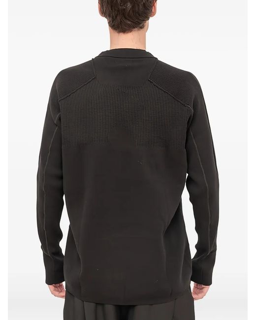 DEVOA Black Cotton Long-Sleeve T-Shirt for men