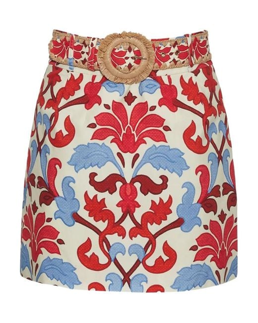 Cara Cara Red Blaze Minirock mit Blumen-Print