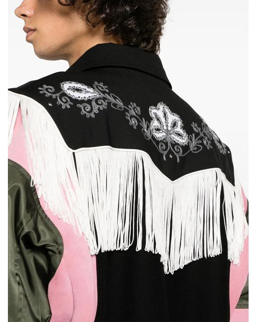 DSquared² Black Frayed-Trim Bomber Jacket for men