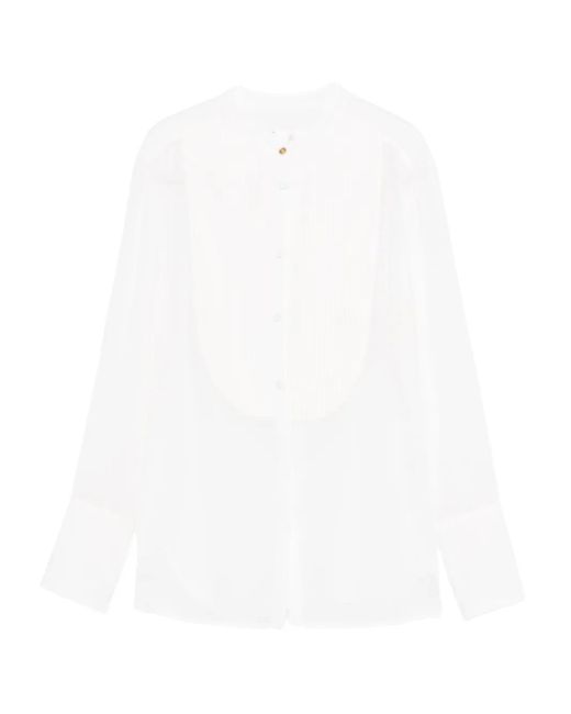 Trame Auree White Hemd mit plissiertem Einsatz