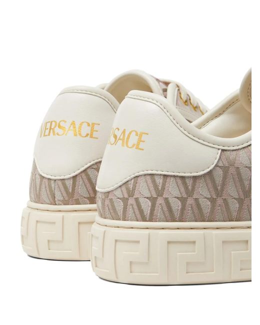 Versace White Greca-Pattern Sneakers