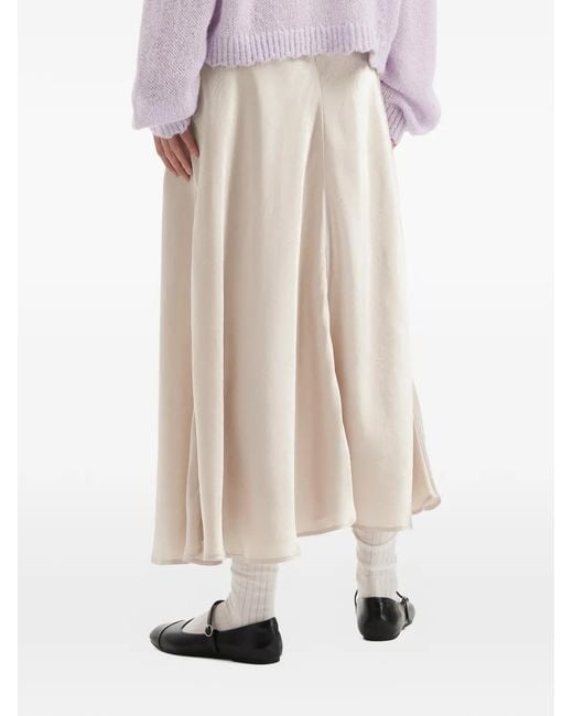 B+ AB White Panelled Midi Skirt