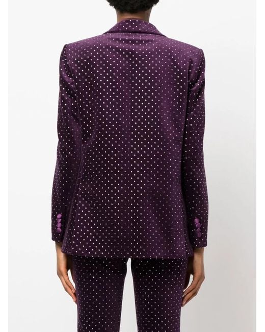 Philipp Plein Purple Crystal-Embellished Blazer
