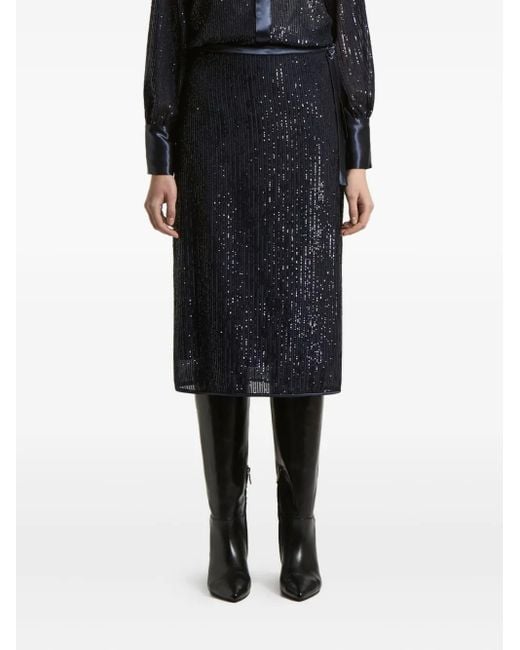Peserico Black Midirock mit Pailletten