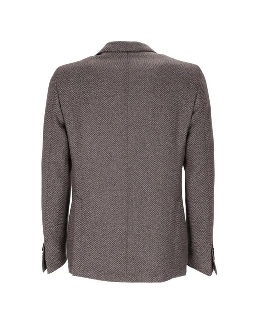 Brando Gray Herringbone-Pattern Blazer for men