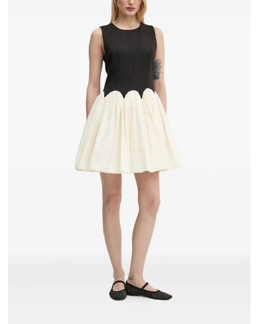Never Fully Dressed White Scalloped-Hem Mini Dress