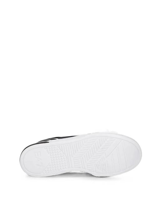EA7 Black Mesh-Panelled Logo-Print Sneakers