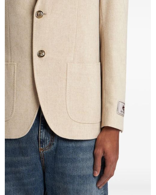 Etro Natural Classic Sport Jacket With Stitching for men