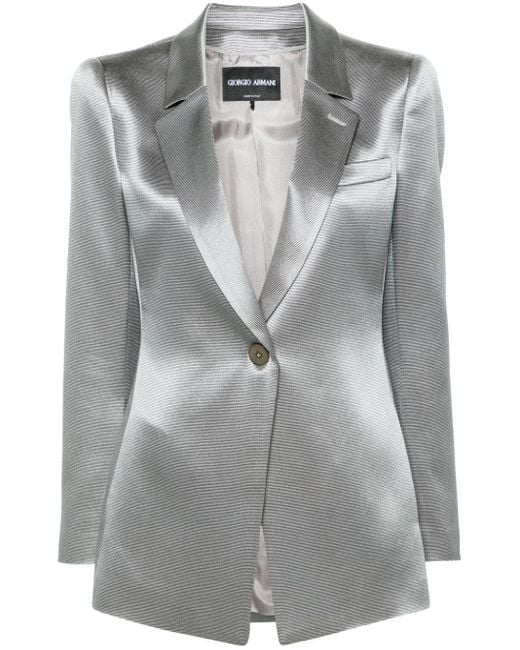Giorgio Armani シルク シングルジャケット Gray