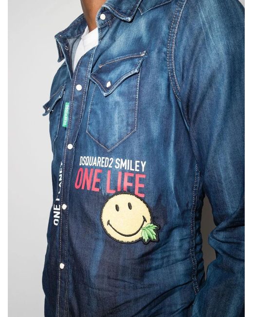 DSquared² Overhemd Met Logoprint in het Blue voor heren