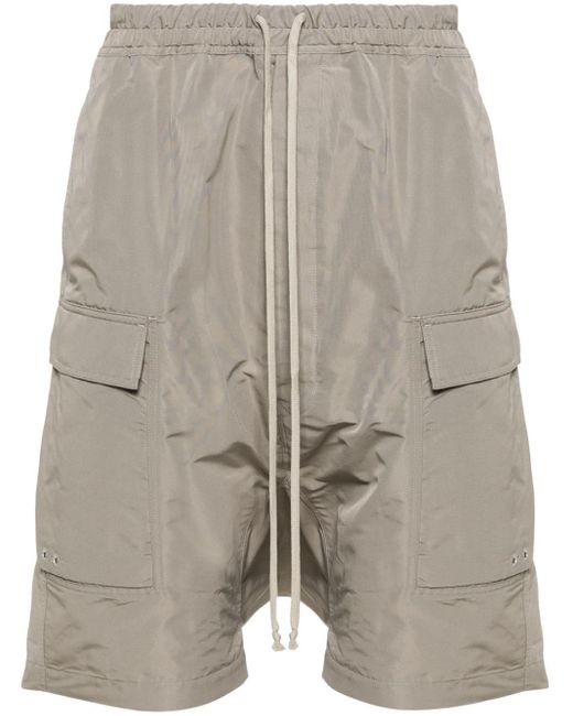 Rick Owens Gray Drop-crotch Cargo Shorts for men