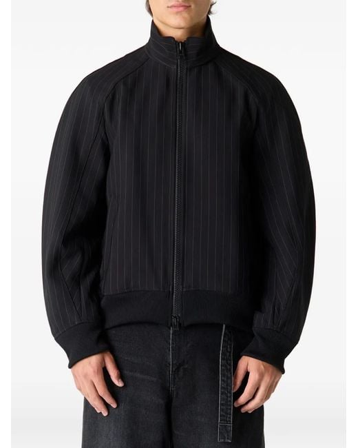 Sacai Black Pinstripe Bomber Jacket for men