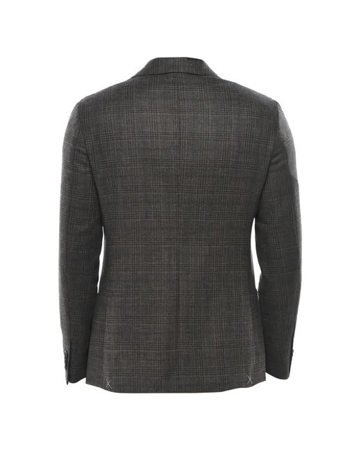 Corneliani Gray Blazer À Carreaux for men