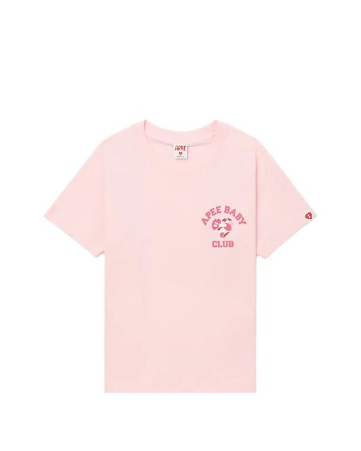 A Bathing Ape Pink Logo Graphic T-Shirt