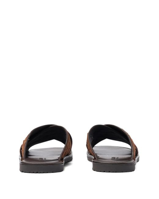 Scarosso Brown Ettore Slides for men
