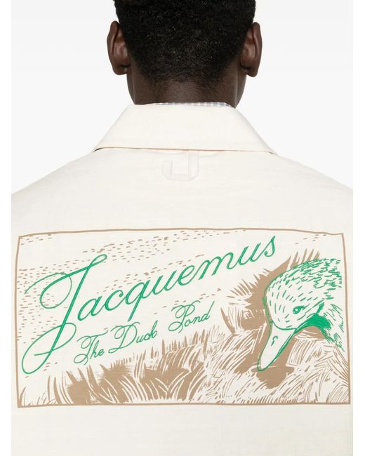 Jacquemus White The Mecano Zip-Up Shirt for men