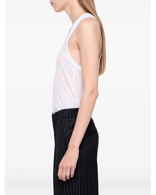 Zadig & Voltaire Black Stripe-Pattern Trousers