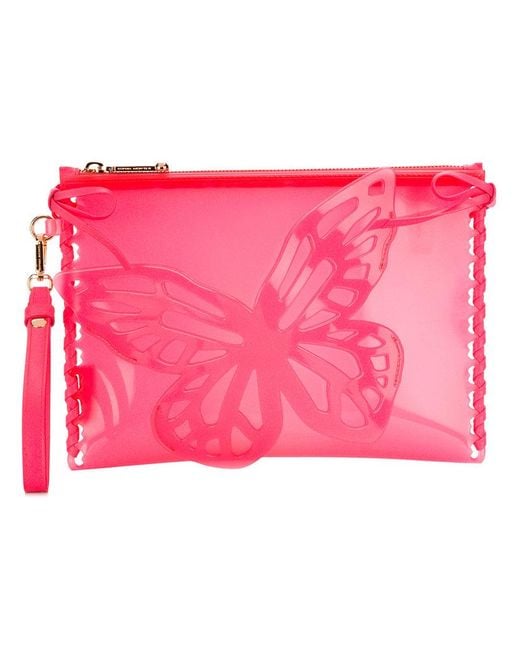 Sophia Webster Pink - 'flossy' Butterfly Clutch Bag - Women - Leather - One Size