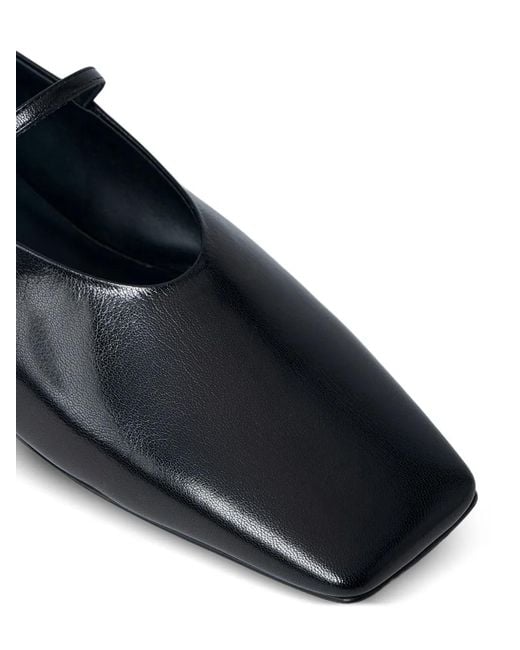 Jil Sander Black Leather Ballet Flats