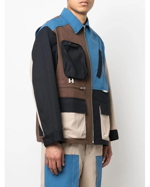 Ambush Blue Panelled Worker Jacket for men