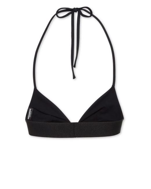 DSquared² Black Logo Bikini Top