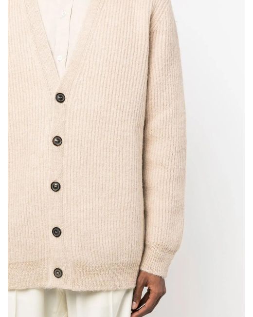 Maison Margiela Natural V-Neck Alpaca-Blend Cardigan for men