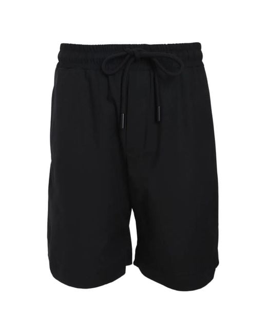 Gaelle Paris Black Drawstring Track Shorts for men