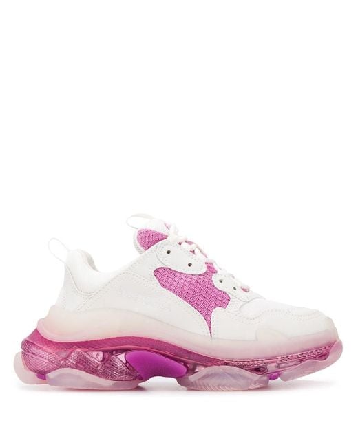 Balenciaga Leer Triple S Sneakers Met Doorzichtige Zool in het Wit - Lyst