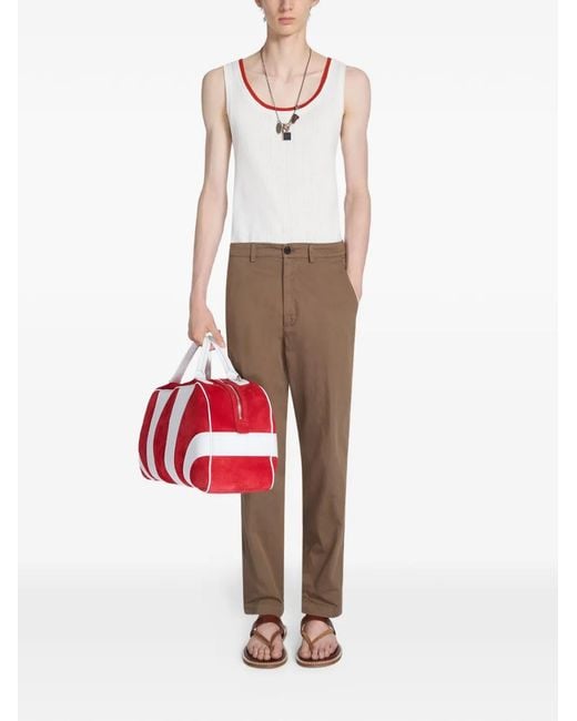 Dries Van Noten White Button Trousers for men