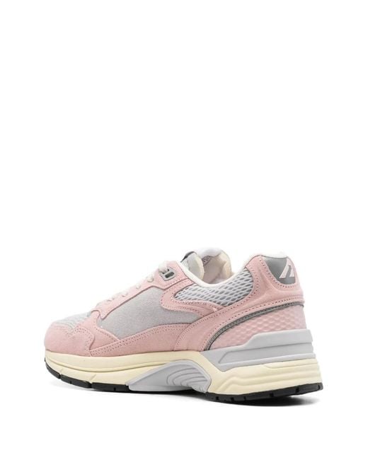 Autry Pink Panelled Light And Soft Sneakers