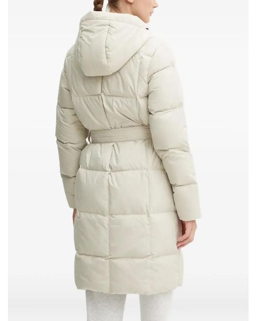 Jack Wolfskin White Frozen Lake Belted Hooded Coat