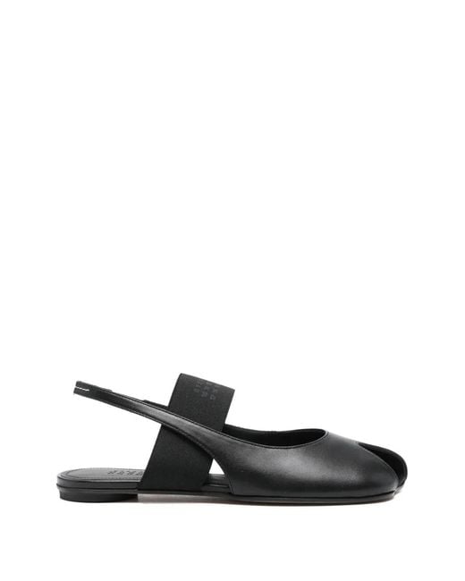 MM6 by Maison Margiela Black Split-Toe Slingback Sandals