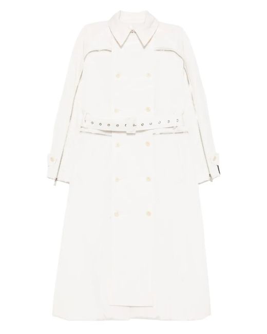 ROKH ダブルトレンチコート White
