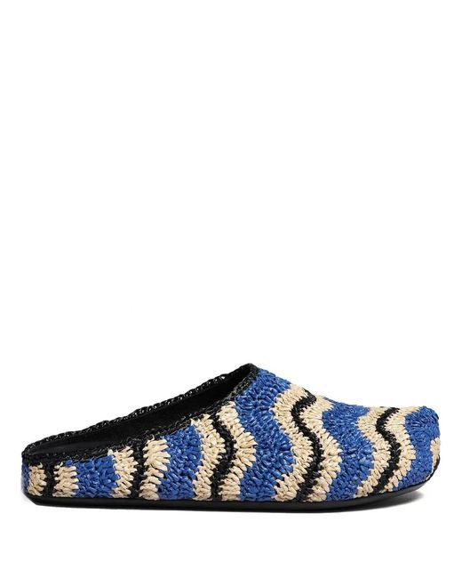Marni Blue Mocassins Fussbet Sabot À Bout Rond for men