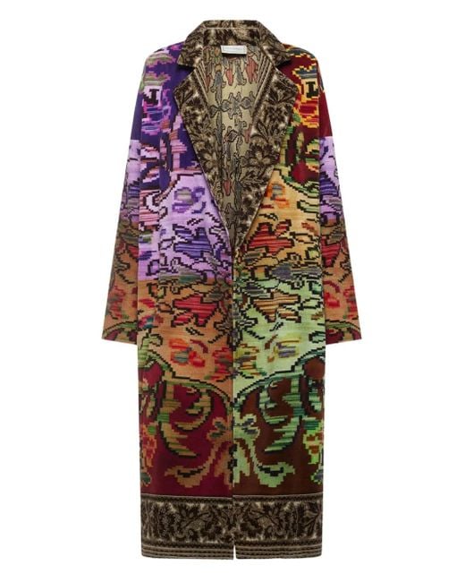 Cappotto A Fiori Patchwork di Pierre Louis Mascia in Brown