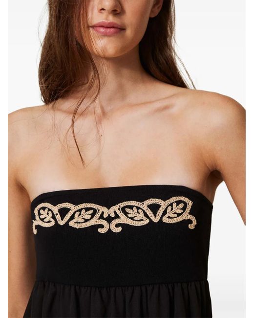 Twinset Black Knitted Midi Dress