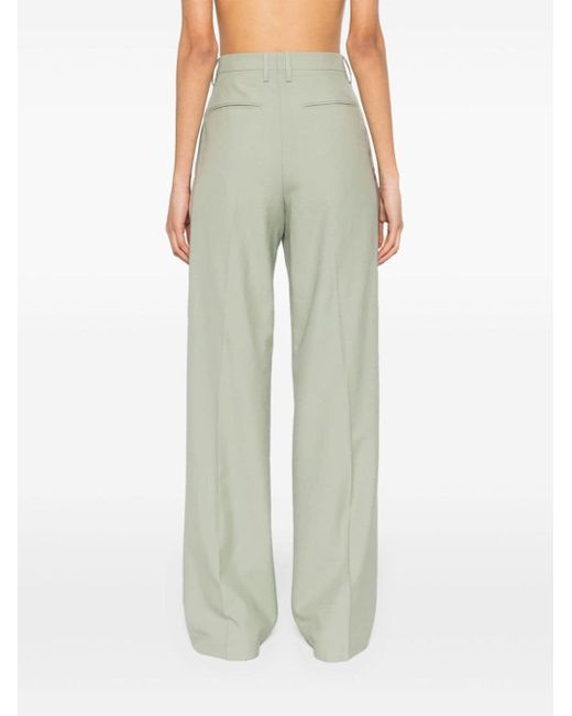 Pantalon de tailleur à détails plissés Dries Van Noten en coloris Gray