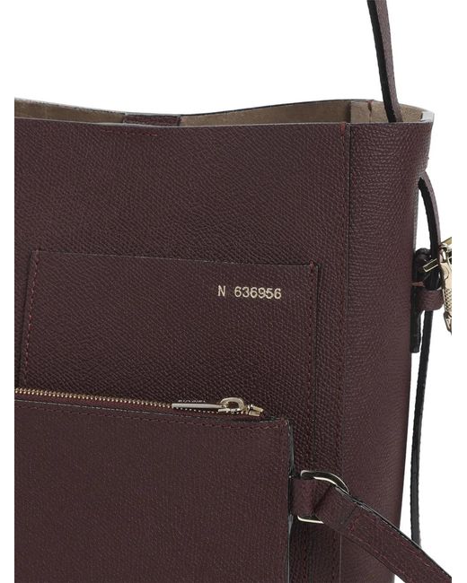 Valextra Purple Pocket Shoulder Bag