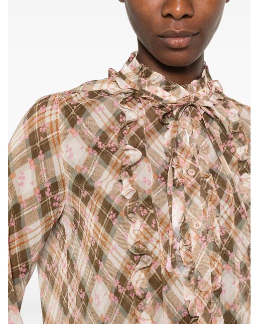 iBlues Natural Ruffled-Detail Blouse