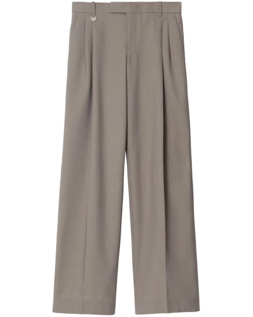 Burberry Gray Wool Tailored Trousers