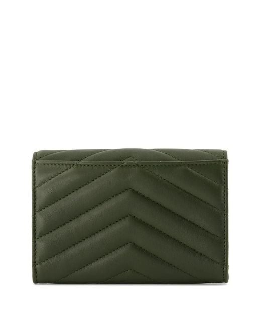 Saint Laurent Green Mini Envelope Wallet For
